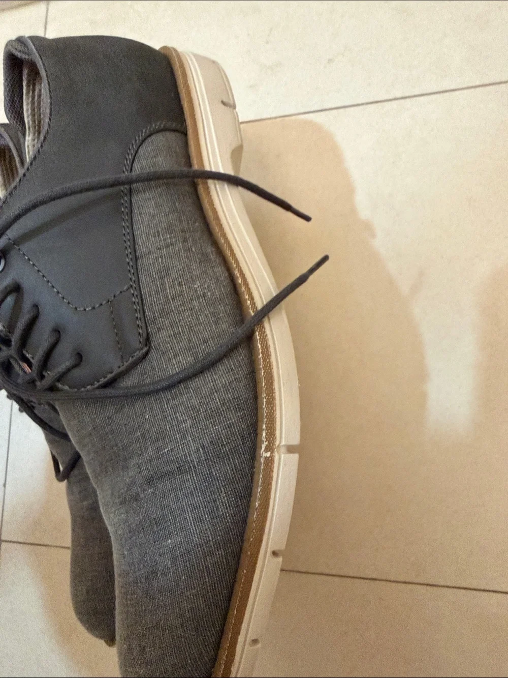 Eve Gray Textile Lace-Up Derby Shoes